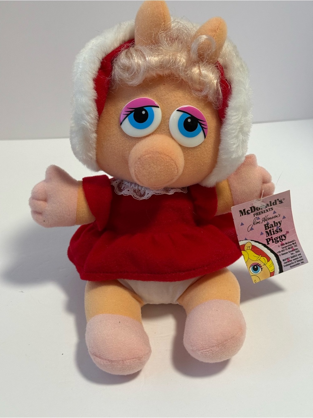 VTG 1988 Jim Henson Baby Miss Piggy Plush McDonald's Tag attached⁠